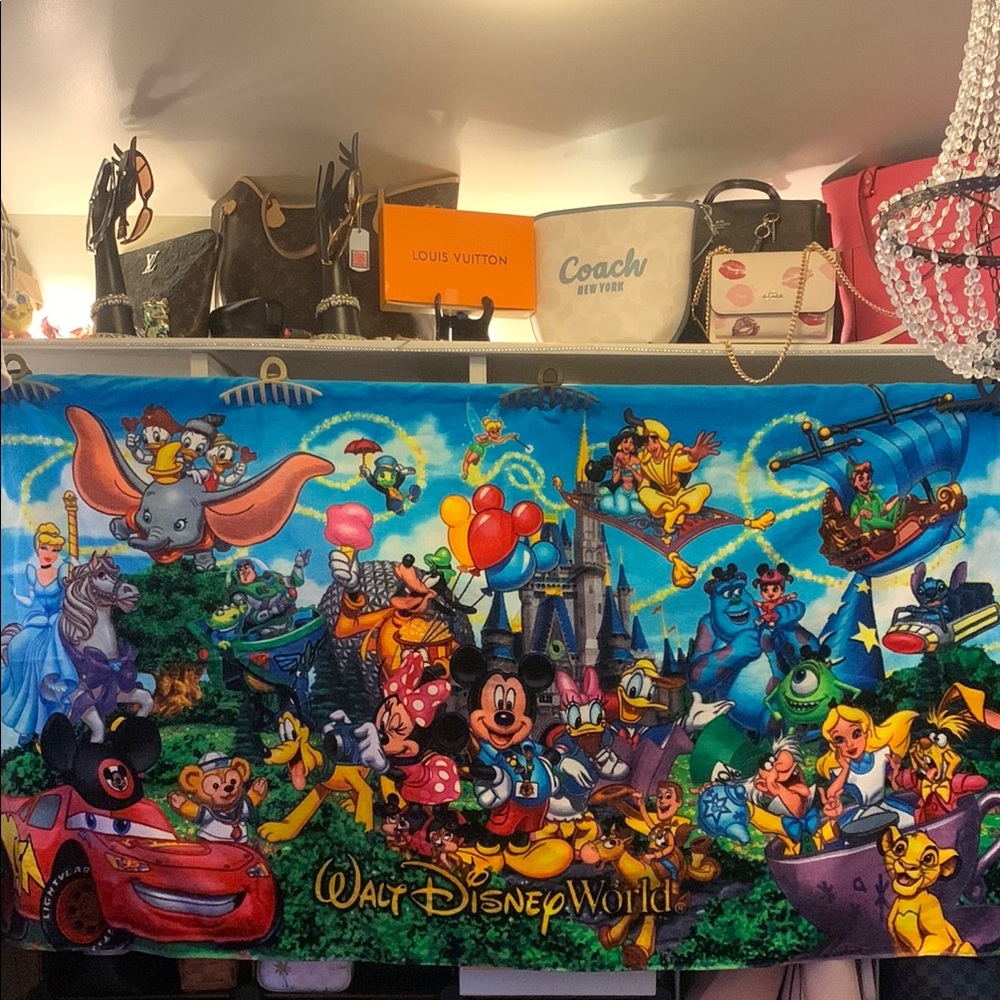 Disney Parks LARGE Beach Towel 33 x 62 Disneyland RESORT Mickey & Friends